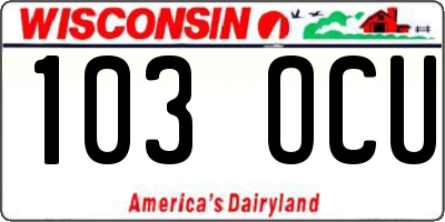 WI license plate 103OCU