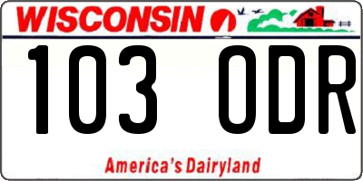 WI license plate 103ODR