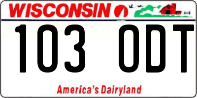 WI license plate 103ODT
