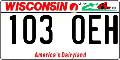 WI license plate 103OEH