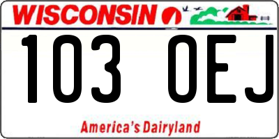 WI license plate 103OEJ