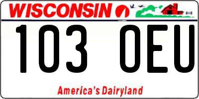 WI license plate 103OEU