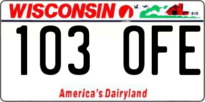 WI license plate 103OFE