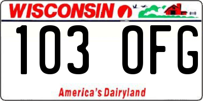 WI license plate 103OFG