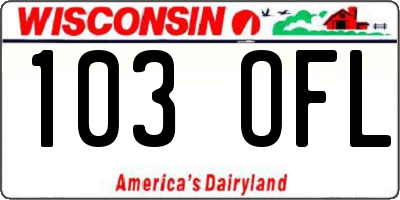 WI license plate 103OFL