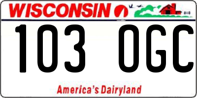 WI license plate 103OGC