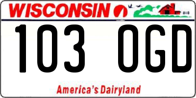 WI license plate 103OGD