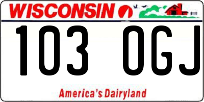 WI license plate 103OGJ