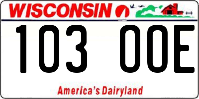 WI license plate 103OOE