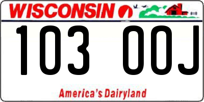 WI license plate 103OOJ