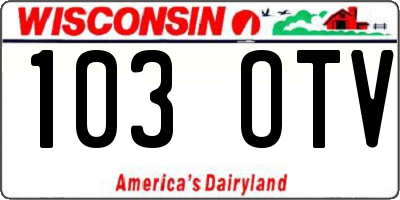 WI license plate 103OTV