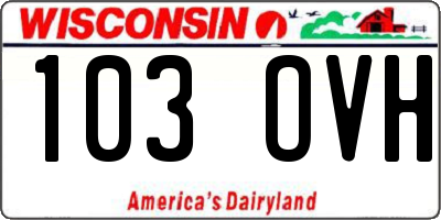 WI license plate 103OVH