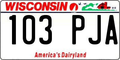 WI license plate 103PJA
