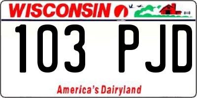 WI license plate 103PJD