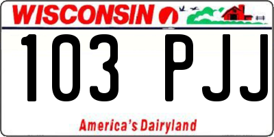 WI license plate 103PJJ