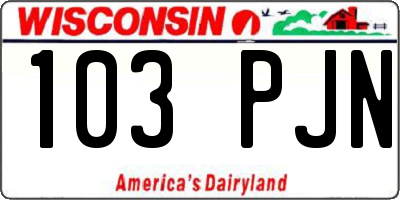 WI license plate 103PJN