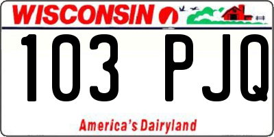 WI license plate 103PJQ