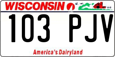 WI license plate 103PJV