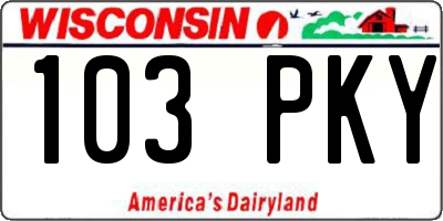 WI license plate 103PKY