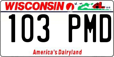 WI license plate 103PMD