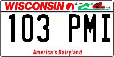 WI license plate 103PMI