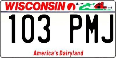 WI license plate 103PMJ