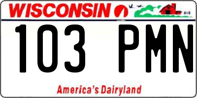 WI license plate 103PMN