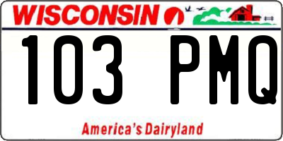 WI license plate 103PMQ