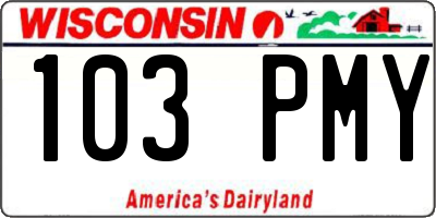 WI license plate 103PMY