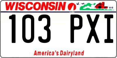 WI license plate 103PXI