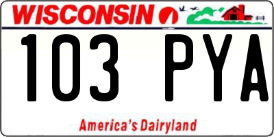 WI license plate 103PYA