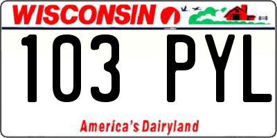 WI license plate 103PYL