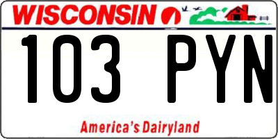 WI license plate 103PYN