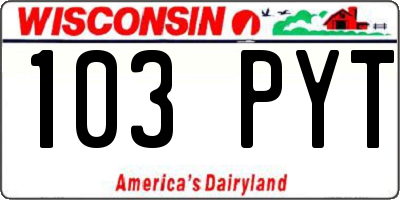 WI license plate 103PYT