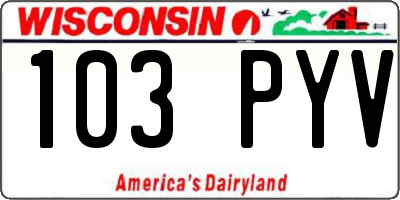 WI license plate 103PYV