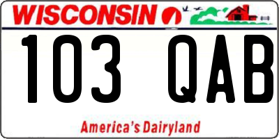 WI license plate 103QAB