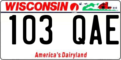 WI license plate 103QAE