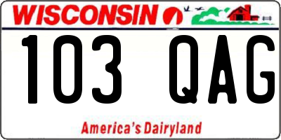 WI license plate 103QAG