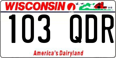 WI license plate 103QDR