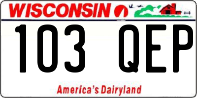 WI license plate 103QEP