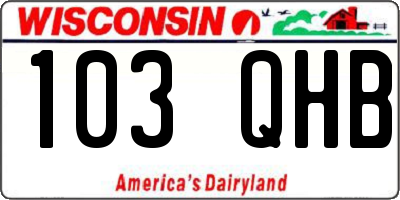 WI license plate 103QHB