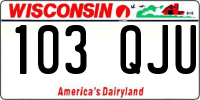 WI license plate 103QJU