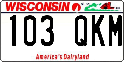 WI license plate 103QKM