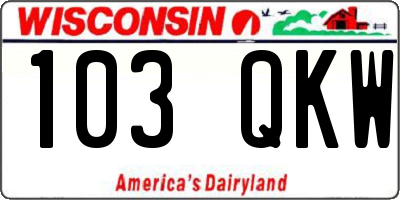 WI license plate 103QKW