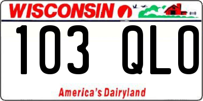 WI license plate 103QLO