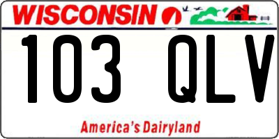 WI license plate 103QLV
