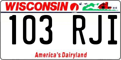 WI license plate 103RJI