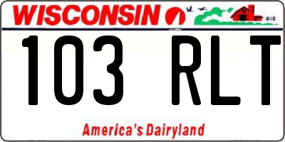 WI license plate 103RLT