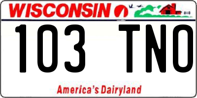 WI license plate 103TNO