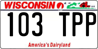 WI license plate 103TPP